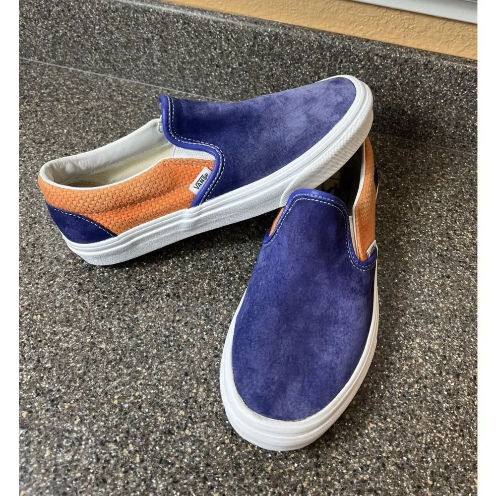 Vans Classic Slip On Skater Shoes Purple/Orange Suede Women's 9.5 Sneaker Mens 8